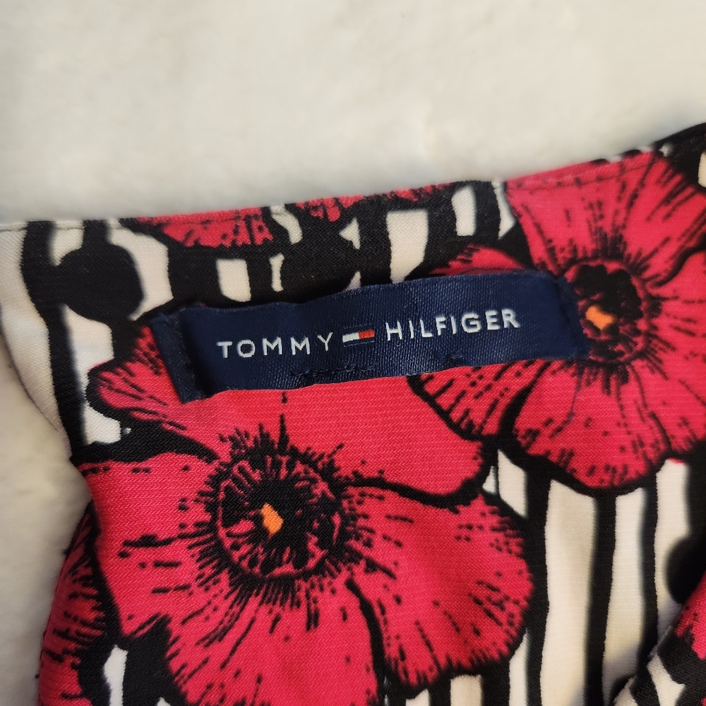 NWOT Tommy Hilfiger Pink Black Floral Sleeveless Top Sz S - Picture 10 of 13